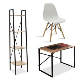 Φοιτητικό πακέτο επίπλων γραφείου Ramon-Julita-Zayn pakoworld σετ 3 τμχ 90x60x70εκ - ΚΑΡΕΚΛΕΣ ΓΡΑΦΕΙΟΥ στο Milonadakis.gr