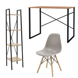 Φοιτητικό πακέτο επίπλων γραφείου Ramon-Zyn-Julita σε γκρι απόχρωση pakoworld σετ 3 τμχ - ΚΑΡΕΚΛΕΣ ΓΡΑΦΕΙΟΥ στο Milonadakis.gr