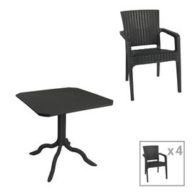 Τραπεζαρία Icon-Halcyon pakoworld σετ 5τεμ PP σε ανθρακί απόχρωση - ΣΕΤ ΤΡΑΠΕΖΑΡΙΕΣ στο Milonadakis.gr