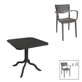 Τραπεζαρία Icon-Frontline pakoworld σετ 5τεμ PP σε ανθρακί απόχρωση - ΣΕΤ ΤΡΑΠΕΖΑΡΙΕΣ στο Milonadakis.gr