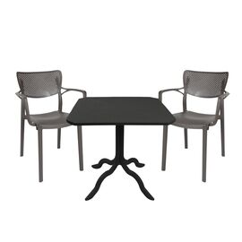 Τραπεζαρία Icon-Frontline pakoworld σετ 3τεμ PP σε ανθρακί απόχρωση - ΣΕΤ ΤΡΑΠΕΖΑΡΙΕΣ στο Milonadakis.gr