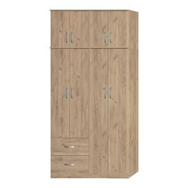 Ντουλάπα ρούχων τετράφυλλη με πατάρι Zelia pakoworld με 2 συρτάρια σε oak απόχρωση 120x42x240εκ - ΝΤΟΥΛΑΠΕΣ στο Milonadakis.gr