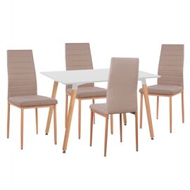 ΣΕΤ ΤΡΑΠΕΖΑΡΙΑΣ 5ΤΜΧ MINIMAL HM11767 ΛΕΥΚΟ MDF-ΜΠΕΖ ΥΦΑΣΜΑ - ΤΡΑΠΕΖΑΡΙΕΣ στο Milonadakis.gr