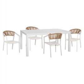 ΣΕΤ ΤΡΑΠΕΖΑΡΙΑΣ ΕΞ.ΧΩΡΟΥ 5ΤΜΧ KRUM HM21162 ΛΕΥΚΟ ΑΛΟΥΜΙΝΙΟ-P.E.RATTAN-TEXTILENE - ΣΕΤ ΤΡΑΠΕΖΑΡΙΕΣ στο Milonadakis.gr