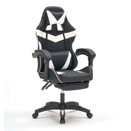 A9937 ΜΑΥΡΟ/ΛΕΥΚΟ PVC ΠΟΛΥΘΡΟΝΑ GAMING/ΜΕ ΥΠΟΠΟΔΙΟ 64X59X43-112/53-125εκ. - ΚΑΡΕΚΛΕΣ ΓΡΑΦΕΙΟΥ στο Milonadakis.gr