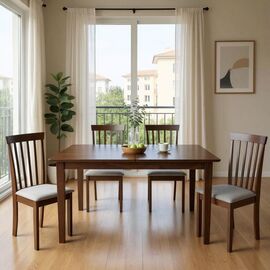 Tραπεζαρία επεκτεινόμενη Mabor-Houston pakoworld ξύλο σε καρυδί απόχρωση 120-150x80x73,8εκ - ΤΡΑΠΕΖΑΡΙΕΣ στο Milonadakis.gr