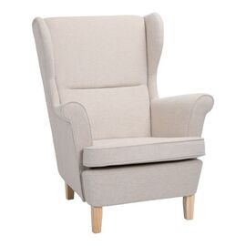 Πολυθρόνα - μπερζέρα Malei pakoworld ύφασμα σε κρεμ απόχρωση-ξύλινα πόδια  85x93x100εκ - ΚΑΡΕΚΛΕΣ - ΠΟΛΥΘΡΟΝΕΣ ΕΣ. στο Milonadakis.gr