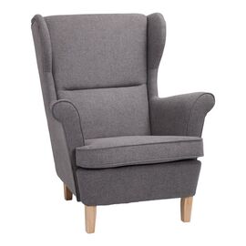 Πολυθρόνα - μπερζέρα Malei pakoworld ύφασμα σε γκρι απόχρωση-ξύλινα πόδια  85x93x100εκ - ΚΑΡΕΚΛΕΣ - ΠΟΛΥΘΡΟΝΕΣ ΕΣ. στο Milonadakis.gr