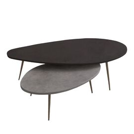 Τραπέζι σαλονιού Monty pakoworld 2 τεμ. σε απόχρωση σε μαύρο-γκρι απόχρωση 116x46x46εκ - ΤΡΑΠΕΖΑΚΙΑ ΣΑΛΟΝΙΟΥ στο Milonadakis.gr