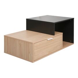 Τραπέζι σαλονιού Vople pakoworld σε φυσική με ανθρακί απόχρωση 90x50x40εκ - ΤΡΑΠΕΖΑΚΙΑ ΣΑΛΟΝΙΟΥ στο Milonadakis.gr