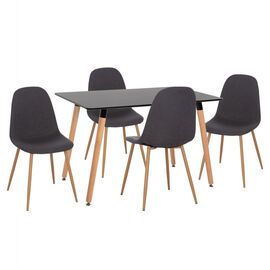 ΣΕΤ ΤΡΑΠΕΖΑΡΙΑΣ 5ΤΜΧ MINARDO HM21179 MDF TOP ΣΕ ΜΑΥΡΟ--ΣΚΟΥΡΟ ΓΚΡΙ ΥΦΑΣΜΑ - ΤΡΑΠΕΖΑΡΙΕΣ στο Milonadakis.gr