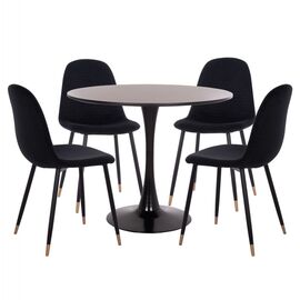 ΣΕΤ ΤΡΑΠΕΖΑΡΙΑΣ 5ΤΜΧ BROLIN HM21191 MDF TOP-ΜΕΤΑΛΛΙΚΑ ΠΟΔΙΑ-ΒΕΛΟΥΔΟ--ΜΑΥΡΟ - ΤΡΑΠΕΖΑΡΙΕΣ στο Milonadakis.gr