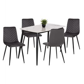 ΣΕΤ ΤΡΑΠΕΖΑΡΙΑΣ 5ΤΜΧ LATRELL HM21192 ΤΡΑΠΕΖΙ ΚΕΡΑΜΙΚΟ TOP-ΒΕΛΟΥΔΟ ΓΚΡΙ ΚΑΡΕΚΛΕΣ - ΤΡΑΠΕΖΑΡΙΕΣ στο Milonadakis.gr