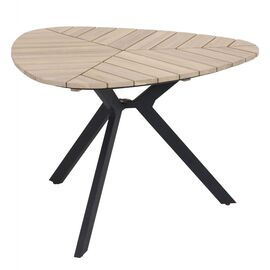 ΤΡΑΠΕΖΙ TRADEN HM6242 ΞΥΛΟ ΑΚΑΚΙΑΣ ΣΕ ΣΧΗΜΑ ΦΥΛΛΟΥ--ΜΕΤΑΛΛΙΚΑ ΠΟΔΙΑ Φ120x73Υεκ. - ΤΡΑΠΕΖΙΑ ΕΞ. ΧΩΡΟΥ στο Milonadakis.gr