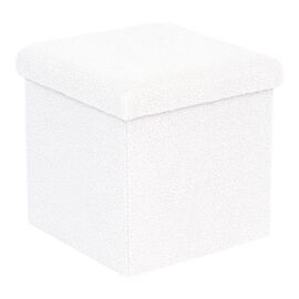 Σκαμπό-μπαούλο Crystal pakoworld μπουκλέ ύφασμα σε ivory απόχρωση 38x38x38εκ - ΠΟΥΦ - ΣΚΑΜΠΟ - ΜΠΑΟΥΛΟ στο Milonadakis.gr