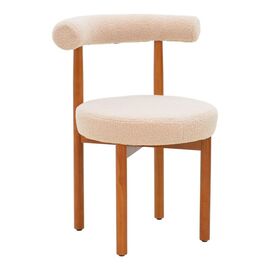 Καρέκλα Fenza pakoworld μπεζ μπουκλέ ύφασμα-πόδι ξύλο οξιάς σε καρυδί απόχρωση 60x54x75εκ - ΚΑΡΕΚΛΕΣ - ΠΟΛΥΘΡΟΝΕΣ ΕΣ. στο Milonadakis.gr