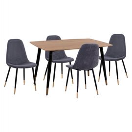 ΣΕΤ ΤΡΑΠΕΖΑΡΙΑΣ 5ΤΜΧ ALIZA HM11196.01 MDF TOP-ΒΕΛΟΥΔΟ ΓΚΡΙ & ΜΕΤΑΛΛΟ ΜΑΥΡΟ - ΤΡΑΠΕΖΑΡΙΕΣ στο Milonadakis.gr