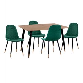 ΣΕΤ ΤΡΑΠΕΖΑΡΙΑΣ 5ΤΜΧ ALIZA HM11196.03 MDF TOP-ΒΕΛΟΥΔΟ ΚΥΠΑΡΙΣΣΙ & ΜΕΤΑΛΛΟ ΜΑΥΡΟ - ΤΡΑΠΕΖΑΡΙΕΣ στο Milonadakis.gr