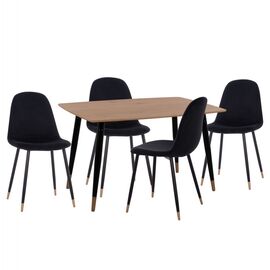 ΣΕΤ ΤΡΑΠΕΖΑΡΙΑΣ 5ΤΜΧ ALIZA HM11196.09 MDF TOP-ΒΕΛΟΥΔΟ & ΜΕΤΑΛΛΟ ΣΕ ΜΑΥΡΟ - ΤΡΑΠΕΖΑΡΙΕΣ στο Milonadakis.gr