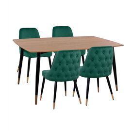 ΣΕΤ ΤΡΑΠΕΖΑΡΙΑΣ 5ΤΜΧ JOLIE HM11198.03 MDF TOP-ΒΕΛΟΥΔΟ ΚΥΠΑΡΙΣΣΙ & ΜΕΤΑΛΛΟ ΜΑΥΡΟ - ΤΡΑΠΕΖΑΡΙΕΣ στο Milonadakis.gr