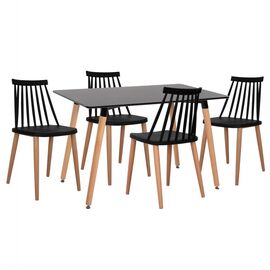 ΣΕΤ ΤΡΑΠΕΖΑΡΙΑΣ 5ΤΜΧ MINIMAL HM21178 MDF TOP ΣΕ ΜΑΥΡΟ-ΣΚΕΛΕΤΟΣ ΣΕ ΦΥΣΙΚΟ ΞΥΛΟΥ - ΤΡΑΠΕΖΑΡΙΕΣ στο Milonadakis.gr