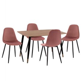 ΣΕΤ ΤΡΑΠΕΖΑΡΙΑΣ 5ΤΜΧ ALIZA HM21201 MDF TOP-ΒΕΛΟΥΔΟ ΣΑΠΙΟ ΜΗΛΟ & ΜΕΤΑΛΛΟ ΜΑΥΡΟ - ΤΡΑΠΕΖΑΡΙΕΣ στο Milonadakis.gr