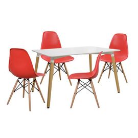 ΣΕΤ ΤΡΑΠΕΖΑΡΙΑ 5Τ ΤΡΑΠΕΖΙ MINIMAL 120x80x73 cm-TWIST ΚΟΚΚΙΝ HM10080.04 - ΤΡΑΠΕΖΑΡΙΕΣ στο Milonadakis.gr