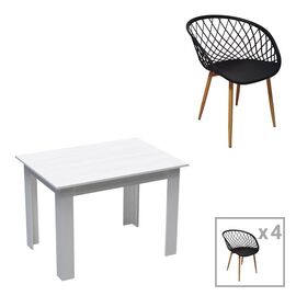 Τραπεζαρία Manka-Parker pakoworld σετ 5τεμ σε λευκή απόχρωση 110x80x77εκ - ΤΡΑΠΕΖΑΡΙΕΣ στο Milonadakis.gr