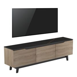 Έπιπλο τηλεόρασης Kasandra pakoworld σε μαύρο μαρμάρου-sonoma απόχρωση 180x35x48.5εκ - ΕΠΙΠΛΑ ΤΗΛΕΟΡΑΣΗΣ στο Milonadakis.gr