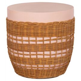 ΒΟΗΘΗΤΙΚΟ ΤΡΑΠΕΖΙ VILHENA HM18166 FIBER CEMENT ΡΟΖ-RATTAN ΦΥΣΙΚΟ Φ44.5x45Υεκ. - ΒΟΗΘΗΤΙΚΑ ΤΡΑΠΕΖΑΚΙΑ στο Milonadakis.gr