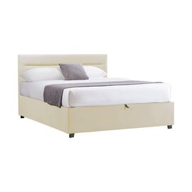 Κρεβάτι Molito pakoworld βελούδο σε εκρού απόχρωση με αποθηκευτικό χώρο120x200εκ - ΚΡΕΒΑΤΙΑ στο Milonadakis.gr