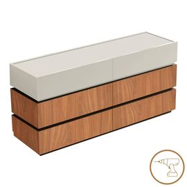 Συρταριέρα Sonlen pakoworld mdf σε καρυδί-μπεζ απόχρωση 120x40x72εκ - ΣΥΡΤΑΡΙΕΡΕΣ - ΤΟΥΑΛΕΤΕΣ στο Milonadakis.gr