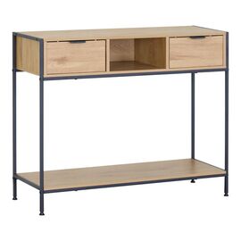 Κονσόλα Regando pakoworld σε oak απόχρωση με μαύρο μέταλλο 100x35x80εκ - ΣΥΡΤΑΡΙΕΡΕΣ - ΤΟΥΑΛΕΤΕΣ στο Milonadakis.gr