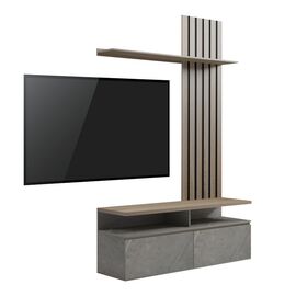 Σύνθετο σαλονιού Perlento pakoworld σε μπεζ μαρμάρου με sonoma απόχρωση 140x41x219.5εκ - ΣΥΝΘΕΣΕΙΣ ΣΑΛΟΝΙΟΥ στο Milonadakis.gr