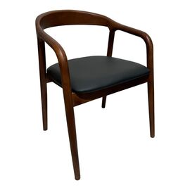 Πολυθρόνα Hogie pakoworld rubberwood σε καφέ απόχρωση με μαύρο pu μαξιλάρι 61x60x76εκ - ΚΑΡΕΚΛΕΣ - ΠΟΛΥΘΡΟΝΕΣ στο Milonadakis.gr