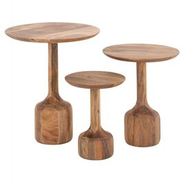 ΣΕΤ 3 ΣΤΡΟΓΓΥΛΑ ΤΡΑΠΕΖΑΚΙΑ ΣΑΛΟΝΙΟΥ GOBLET HM18348 ΞΥΛΟ ΑΚΑΚΙΑΣ Φ50x60Υεκ - ΤΡΑΠΕΖΙΑ ΚΟΥΖΙΝΑΣ στο Milonadakis.gr