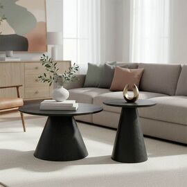 Tραπέζια σαλονιού Donda pakoworld mdf σετ 2τεμ. μαύρο - ΤΡΑΠΕΖΑΚΙΑ ΣΑΛΟΝΙΟΥ στο Milonadakis.gr