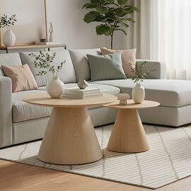 Tραπέζια σαλονιού Donda  pakoworld mdf σετ 2τεμ. sonoma - ΤΡΑΠΕΖΑΚΙΑ ΣΑΛΟΝΙΟΥ στο Milonadakis.gr