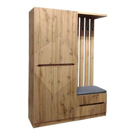 Έπιπλο εισόδου Zomie pakoworld σε oak απόχρωση 131x41.5x180.4εκ - ΕΠΙΠΛΑ ΕΙΣΟΔΟΥ στο Milonadakis.gr