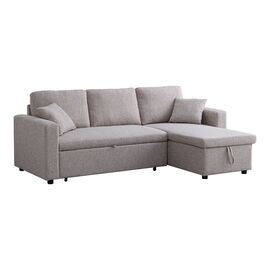 Γωνιακός αναστρέψιμος καναπές κρεβάτι Kamore pakoworld με αποθηκευτικό χώρο μπεζ ύφασμα 223x146x85εκ - ΚΑΝΑΠΕΔΕΣ-ΣΑΛΟΝΙΑ στο Milonadakis.gr