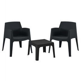 ΣΕΤ LOUNGE ΠΟΛΥΠΡΟΠΥΛΕΝΙΟΥ SLEEK HM21267.02 ΤΡΑΠΕΖΑΚΙ & 2 ΠΟΛΥΘΡΟΝΕΣ-ΜΑΥΡΟ - ΣΕΤ ΣΑΛΟΝΙΑ στο Milonadakis.gr