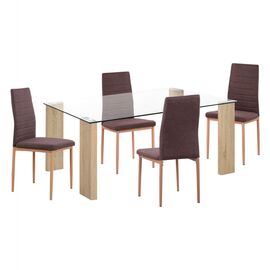 ΣΕΤ ΤΡΑΠΕΖΑΡΙΑΣ 5ΤΜΧ LADY HM11595 ΓΥΑΛΙ--ΜΕΤΑΛΛΟ--MDF ΣΕ SONAMA & ΚΑΦΕ ΥΦΑΣΜΑ - ΤΡΑΠΕΖΑΡΙΕΣ στο Milonadakis.gr