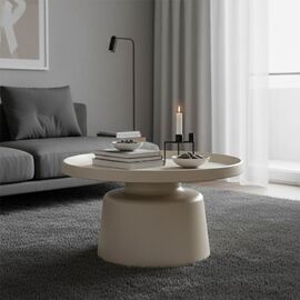 Τραπέζι σαλονιού Ginoze pakoworld μέταλλο σε λευκή απόχρωση Φ70x38εκ - ΤΡΑΠΕΖΑΚΙΑ ΣΑΛΟΝΙΟΥ στο Milonadakis.gr