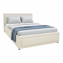 Κρεβάτι Huga pakoworld με αποθηκευτικό χώρο ύφασμα μπεζ 120x200εκ - ΚΡΕΒΑΤΙΑ στο Milonadakis.gr