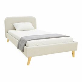 Κρεβάτι LumiLux pakoworld ύφασμα σε μπεζ απόχρωση 100x200εκ - ΚΡΕΒΑΤΙΑ στο Milonadakis.gr