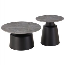 ΤΡΑΠΕΖΙΑ ΣΑΛΟΝΙΟΥ RINKON HM18263.03 ΚΕΡΑΜΙΚΑ TOP ΟΨΗ ΓΚΡΙ ΜΑΡΜΑΡΟΥ Φ50εκ & Φ70εκ - ΤΡΑΠΕΖΙΑ ΚΟΥΖΙΝΑΣ στο Milonadakis.gr