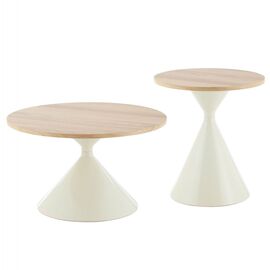 ΤΡΑΠΕΖΙΑ ΣΑΛΟΝΙΟΥ JENNEL HM18265 ΜΕΤΑΛΛΟ ΜΠΕΖ--MDF ΜΕ PAPERWOOD Φ50εκ & Φ70εκ - ΤΡΑΠΕΖΙΑ ΚΟΥΖΙΝΑΣ στο Milonadakis.gr