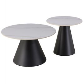 ΤΡΑΠΕΖΙΑ ΣΑΛΟΝΙΟΥ RIDGE HM18266.01 ΚΕΡΑΜΙΚΑ TOP ΜΕ ΟΨΗ ΛΕΥΚΟΥ ΜΑΡΜΑΡΟΥ Φ50εκ & Φ70εκ - ΤΡΑΠΕΖΙΑ ΚΟΥΖΙΝΑΣ στο Milonadakis.gr