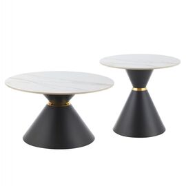 ΤΡΑΠΕΖΙΑ ΣΑΛΟΝΙΟΥ NANDO HM18267.01 ΚΕΡΑΜΙΚΑ TOP ΟΨΗ ΛΕΥΚΟ ΜΑΡΜΑΡΟ Φ60εκ & Φ80εκ - ΤΡΑΠΕΖΙΑ ΚΟΥΖΙΝΑΣ στο Milonadakis.gr