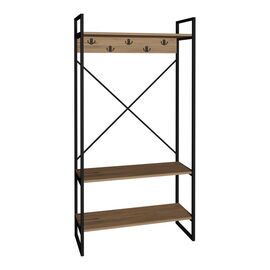 Έπιπλο εισόδου Levento pakoworld oak με μαύρο μεταλλικό σκελετό 88x34x180εκ - ΕΠΙΠΛΑ ΕΙΣΟΔΟΥ στο Milonadakis.gr